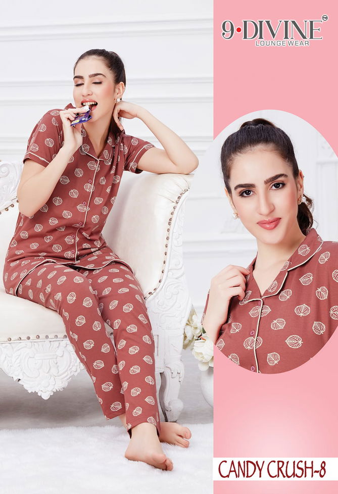 9 Divine Candy Crush  Night Suits Daily Wear Cotton Printed Collection